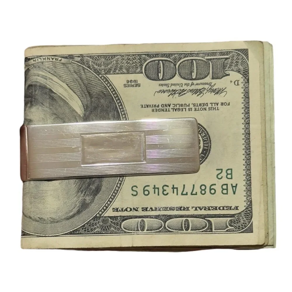 Tiffany & Co Etched Money Clip Sterling Silver Estate TIF910